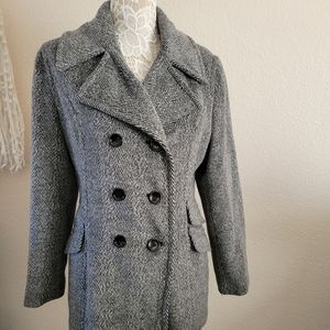 Coldwater Creek Pea Coat Black and White, Size 14 Large